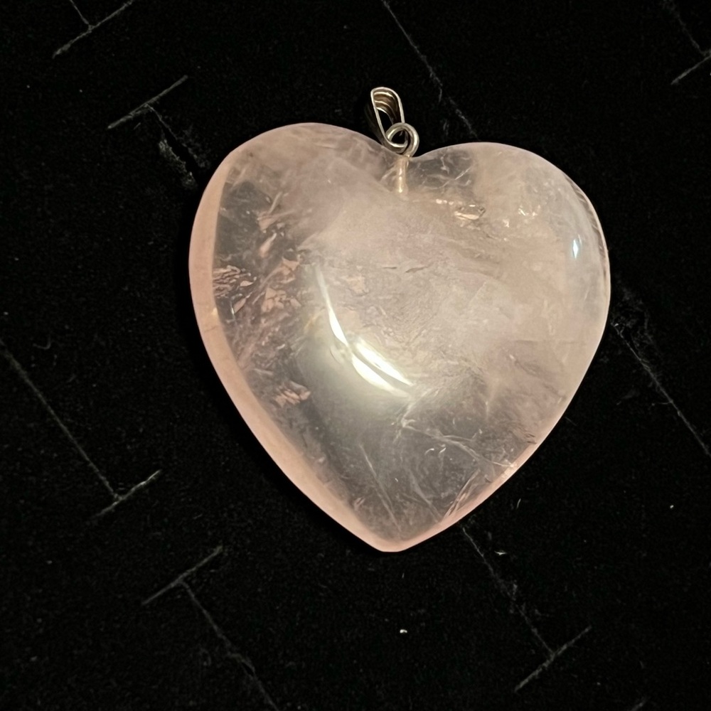 Rose Quartz Heart Pendant Necklace - Pink Gemstone Pendant
